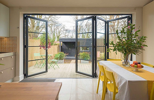 Bifold doors with glazing bars